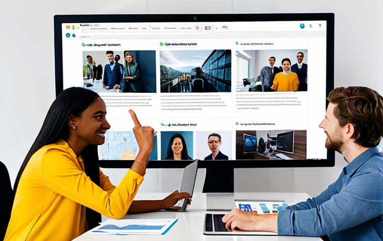 포트폴리오 경력 디자인을 위한 커리어 맵 작성법 - **Prompt:** "A young professional, smiling confidently, showcasing a well-designed portfolio on a ta...