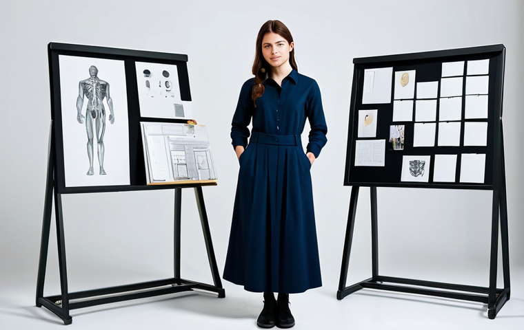 포트폴리오 경력 디자인을 위한 시간 투자 전략 - Conceptual Portfolio - "Innovative Simplicity"**
"A graphic designer, fully clothed in a stylish, m...