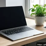 Home 18 성공적인 포트폴리오 경력 디자인을 위한 시간 관리 전략 - A modern, minimalist home office workspace with a clean, organized desk bathed in natural light from...